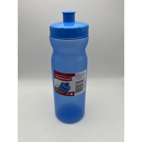 Vintage 2006 Rubbermaid Blue 24 Oz Water Bottle 1C16-2 with Ergonomic Grip - Picture 3 of 6